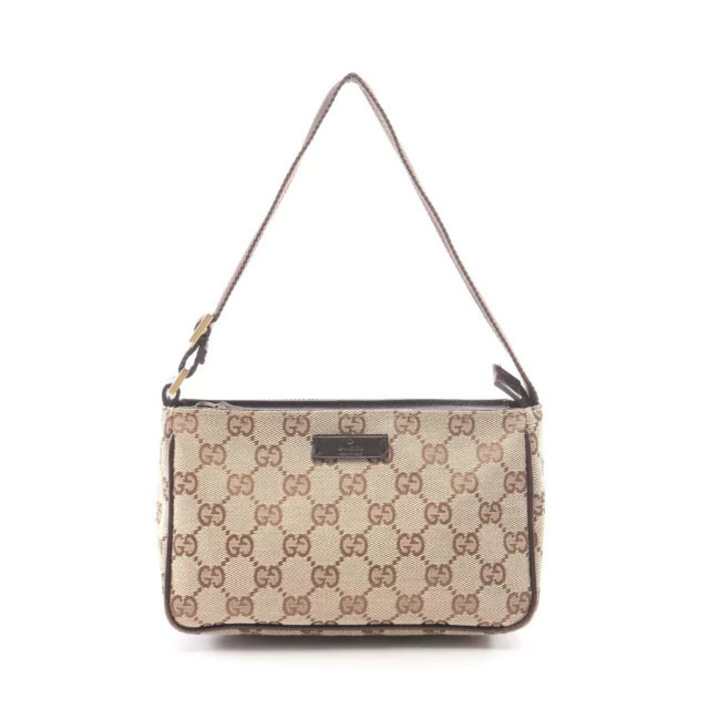 Gucci Joy GG Canvas Leather Satchel Tan Brown